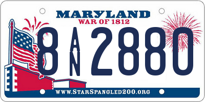 MD license plate 8AN2880