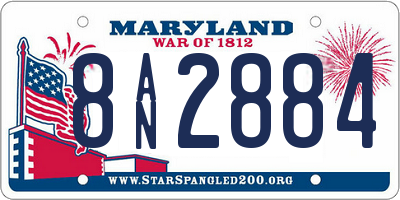 MD license plate 8AN2884