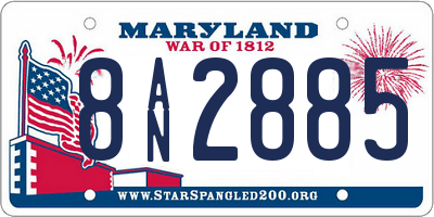 MD license plate 8AN2885