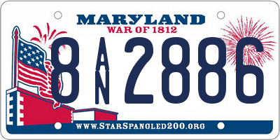 MD license plate 8AN2886
