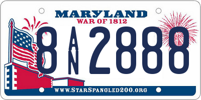 MD license plate 8AN2888