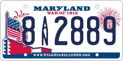 MD license plate 8AN2889