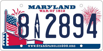 MD license plate 8AN2894