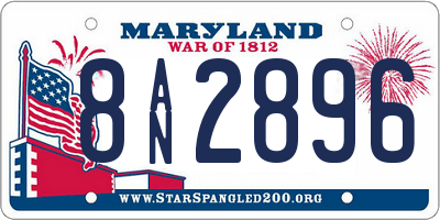 MD license plate 8AN2896