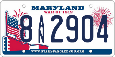 MD license plate 8AN2904