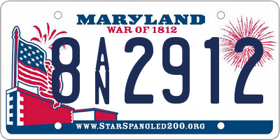 MD license plate 8AN2912