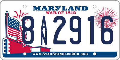MD license plate 8AN2916