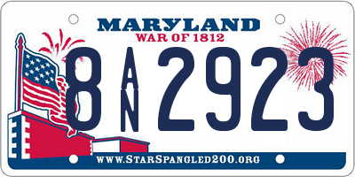 MD license plate 8AN2923