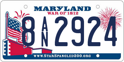 MD license plate 8AN2924
