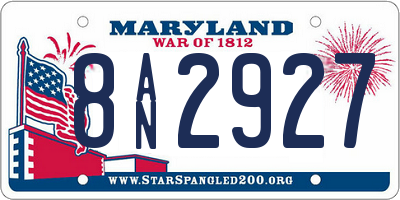 MD license plate 8AN2927