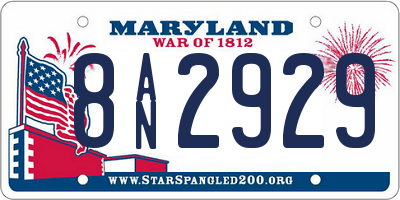 MD license plate 8AN2929