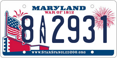 MD license plate 8AN2931