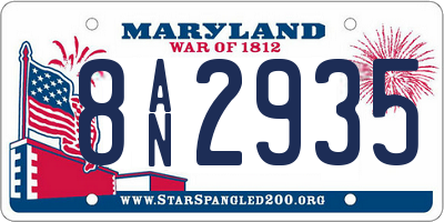 MD license plate 8AN2935