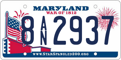 MD license plate 8AN2937