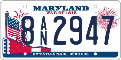 MD license plate 8AN2947