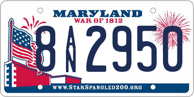 MD license plate 8AN2950