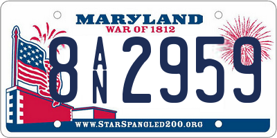 MD license plate 8AN2959