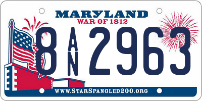 MD license plate 8AN2963