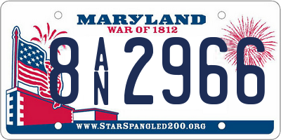 MD license plate 8AN2966