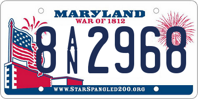 MD license plate 8AN2968