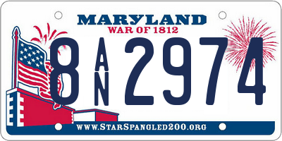 MD license plate 8AN2974