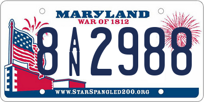 MD license plate 8AN2988