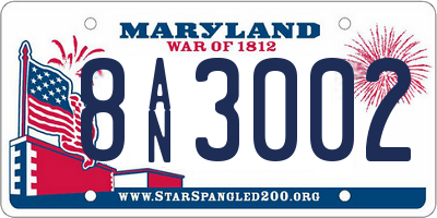 MD license plate 8AN3002