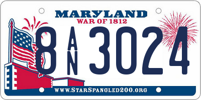 MD license plate 8AN3024