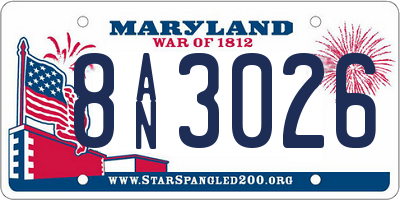MD license plate 8AN3026