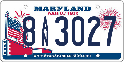 MD license plate 8AN3027