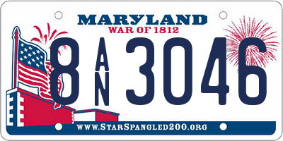 MD license plate 8AN3046