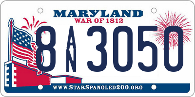 MD license plate 8AN3050
