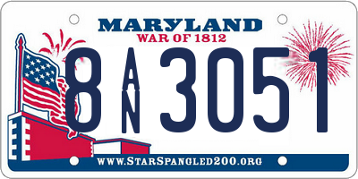 MD license plate 8AN3051