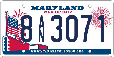 MD license plate 8AN3071