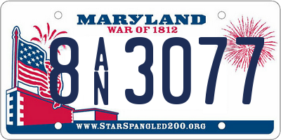 MD license plate 8AN3077