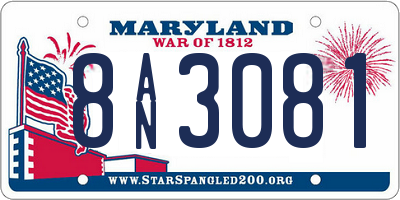 MD license plate 8AN3081