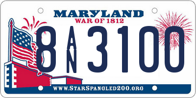 MD license plate 8AN3100
