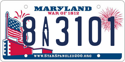 MD license plate 8AN3101