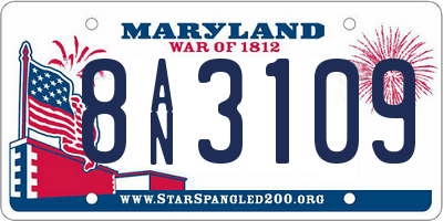 MD license plate 8AN3109