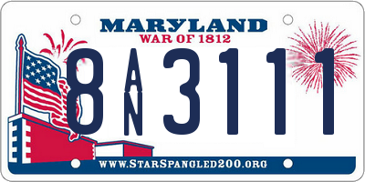 MD license plate 8AN3111