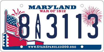 MD license plate 8AN3113