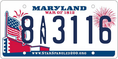 MD license plate 8AN3116