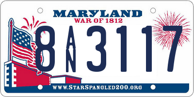 MD license plate 8AN3117