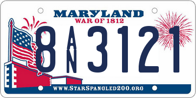 MD license plate 8AN3121