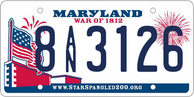 MD license plate 8AN3126