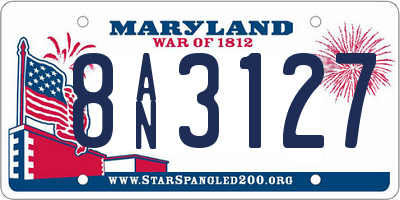 MD license plate 8AN3127