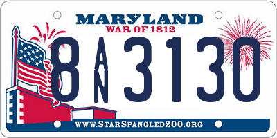 MD license plate 8AN3130