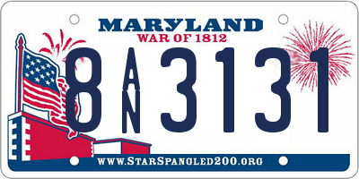 MD license plate 8AN3131
