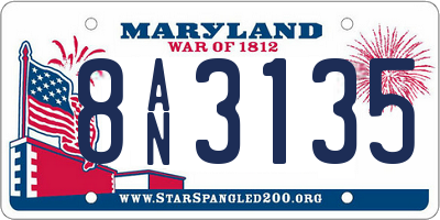 MD license plate 8AN3135
