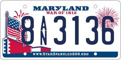 MD license plate 8AN3136